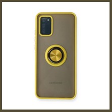 Northcity Samsung Galaxy A02S Uyumlu Kılıf Montreal Yüzüklü Silikon Kapak - Sarı Bx