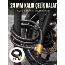 Uravas Store Uraselect Güçlü Çelik Halat Yapısıyla Motosiklet, Bisiklet ve Scooter Için Güvenli Kilit
