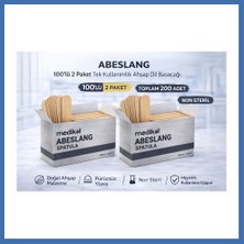 Evçem Abeslang 100'LÜ 2 Paket Tek Kullanımlık Ahşap Dil Basacağı Non Steril Medikal Spatula Toplam 200 Adet Evcem