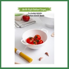 Bezos Akrilik Beyaz Mini Pirinç Süzgeçi & Bakliyat Süzgeçi (3 Su Bardağı Ölçülü) BEZOS16