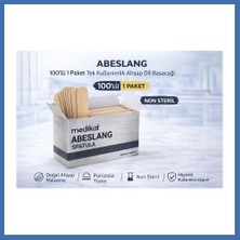 Evçem Abeslang 100'LÜ 1 Paket Tek Kullanımlık Ahşap Dil Basacağı Medikal Spatula Evcem