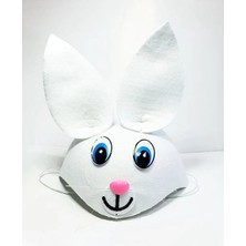 TCX Eğlenceli Beyaz Renk Kulaklı Tavşan Şapkası 18X10 cm