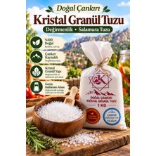 Tuzcu Kenan Doğal Çankırı Kristal Granül Kaya Tuzu 1 kg – Değirmenlik ve Salamura Tuzu