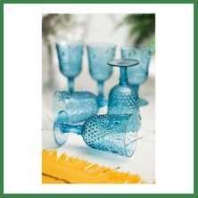 Bezos Akrilik Aquamarin 6'lı Kadeh & Su Meşrubat Kahve Yanı Bardağı 450 ml ( Cam Değildir ) BEZOS16