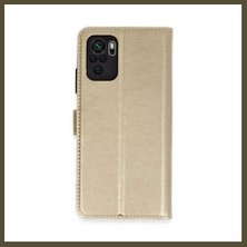 Northcity Mi Note 10 Uyumlu Trend S Plus Kapaklı Kılıf - Gold Bx