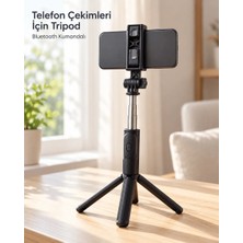 Uravas Store Uraselect Seyahat ve Günlük Kullanım Için Bluetooth Kumandalı Siyah Selfie Çubuğu