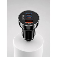 Uravas Store Uraselect 60W Araç Şarj Cihazı Çift Type-C Pd ve USB Qc3.0 Hızlı Şarj Adaptörü