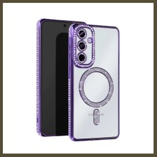Northcity Samsung Galaxy A17 5g Uyumlu Joke Simli Magneticsafe Kılıf - Derin Mor Bx
