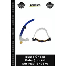 Carlburn Özel Seri Busso Önden Dalış Şnorkel Set Mavi SN9870 Sahil Model Yaz