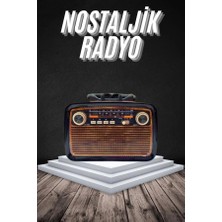 Uravas Store Bluetoothlu Ahşap Görünümlü Radyo 20X15X10 cm Taşınabilir