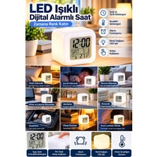 Uravas Store Dekoratif Küp Saat Ile LED ve Alarm Fonksiyonu