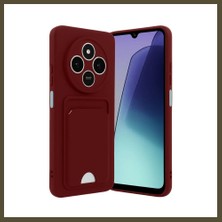 Northcity Redmi 14C Uyumlu Kelvin Kartvizitli Silikon - Bordo Bx