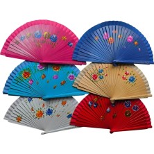 Uravas Store Karma Renkli Çift Taraflı Bambu Yelpaze 12'li Set
