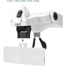 Uravas Store Urprime Nikula-5 Lens 1.0x-3.5x, 2led Işıklı ile Ayarlanabilir Gözlük BÜYÜTEÇ9892B2