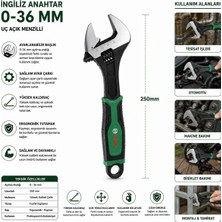 Uravas Store Urprime 10 Inç (250 Mm) Ingiliz Anahtarı ve Kurbağacık 6 Parça Set