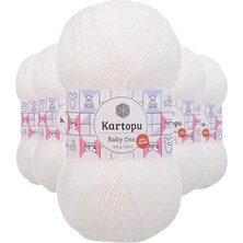 Uravas Store Urprime 5 Adet Baby One Tüylenmeyen El Örgü Ipi Yünü Kar Beyaz K010