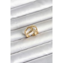 Uravas Store Gold Renk Düğüm Yüzük Çelik