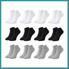 Bt Teknik Erkek Bambu Patik Çorap 12'li Paket, Siyah Beyaz Gri, Nefes Alan Nem Emici Yumuşak Günlük Spor Bilek Çorabı · Beden: 39-44 · Renk: Siyah 12 Li Bez