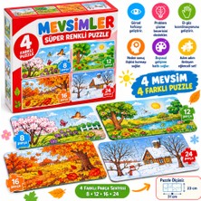 NW NessiWorld 2488 Mevsimler Süper Renkli Puzzle 4lü