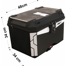GP Kompozit Universal 45 lt Plastik Motosiklet Çantası Siyah
