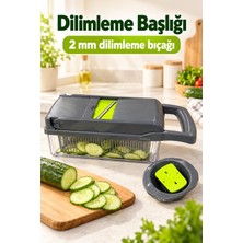 Dolozena Hazneli Sebze Doğrayıcı Küp Kesim Bıçaklı Set