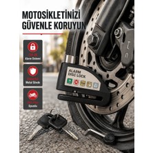 Milas Toptan mt 110 Db Alarmlı Disk Fren Kilidi Su Geçirmez Çelik Gövde Motosiklet Güvenlik