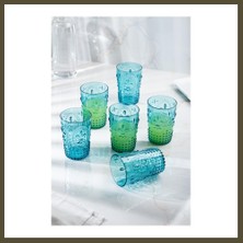 Northcity Akrilik Aquamarin 6'lı Kısa Bardak & Su Meşrubat Kahve Yanı Bardağı 400 ml ( Cam Değildir ) Bx