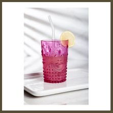 Northcity Akrilik Pembe Tekli Kısa Bardak & Su Meşrubat Kahve Yanı Bardağı 400 ml ( Cam Değildir ) Bx