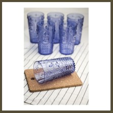 Northcity Akrilik Mavi 6'lı Uzun Bardak & Su Meşrubat Bardağı 750 ml ( Büyük Boy & Cam Değildir ) Bx