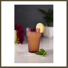Northcity Akrilik Mürdüm Tekli Uzun Bardak & Su Meşrubat Bardağı 400 ml ( Cam Değildir ) Bx