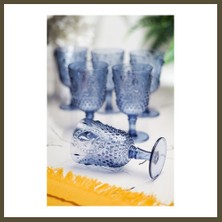 Northcity Akrilik Lacivert 6'lı Kadeh & Su Meşrubat Kahve Yanı Bardağı 450 ml ( Cam Değildir ) Bx