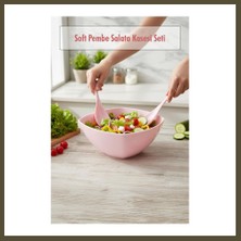 Northcity 3,5 Lt Soft Pembe Akrilik Kare Salata ve Servis Kasesi Seti ? 3 Parça Bx