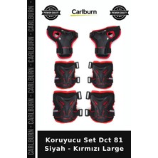 Carlburn Delux Serisi Koruyucu Set Dct 81 Siyah - Kırmızı Large Model Antrenman Spor Seti