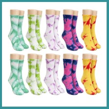 Bt Teknik Unisex Batik Desenli Çorap 10'lu Set Renkli Pamuklu Uzun Soket Dikişsiz Nefes Alan Günlük Spor Çorabı Bez