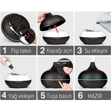 Beruflic Hava Nemlendirici 7 LED Işıklı Aromatik Oda Kokusu 550 ml Kahve Aroma Difüzörü Buhar Makinası
