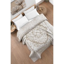Pamuklu Laria Bej Jakar Yatak Örtüsü Çift Kişilik - 230X250 cm Bej 230 x 250