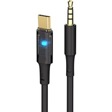 Tr Galaxy S20 S21 S22 S23 S24 S25 S26 Fe Plus Ultra ile Uyumlu Type-C Aux Çevirici Kablo, 1m, Siyah