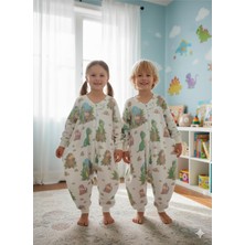 Tr Kollu Uyku Tulumu, %100 Doğal Pamuk, Çift Kat Pazen Kumaş, Unisex, 1.0 Tog, 0-6 Ay, Yeşil