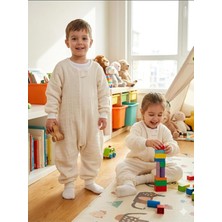 Tr Kollu Yazlık Tek Kat Müslin Uyku Tulumu, 0.5 Tog, %100 Pamuk, Krem, 0-6 Ay, Unisex