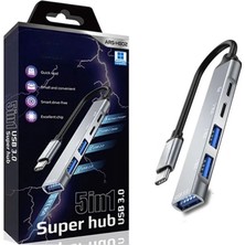 MiraLive 5in1 Metal USB Hub – Yüksek Hızlı Çoklayıcı, 5 Bağlantı Noktalı, Dayanıklı ve Taşınabilir Tasarım