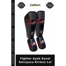 Carlburn Delux Serisi Fighter Ayak Kaval Koruyucu Kırmızı Lxl Dövüş Sporu Aktivite Giyim