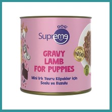 Supreme Dog Mini Irk Yavru Köpekler Için Soslu ve Kuzulu Konserve Mama 200 gr - Tekli Bez