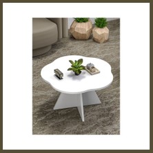 Northcity Çiçek Orta Sehpa Beyaz 70 cm Bx