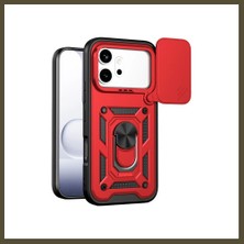 Northcity Huawei Honor 600 Uyumlu Pars Lens Yüzüklü Silikon - Kırmızı Bx
