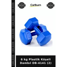 Carlburn Premium 6 kg Plastik Köşeli Dambıl DB-4141 (2) Egzersiz Bireysel Form