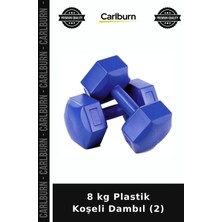 Carlburn Özel Seri 8 kg Plastik Koşeli Dambıl (2) Fitness Güçlenme Spor Ekipmanı