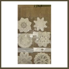 Northcity 6 Lı Dantel Kahve Sunumluğu 15X15 cm Asorti Desenli Şık Bardak Altlığı Bx