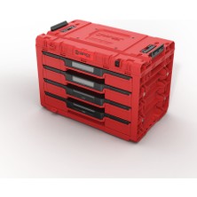 Qbrick System Prıme Drawer 4 Toolbox Expert Red Ultra Hd Custom - 4 Çekmeceli Takım Çantası