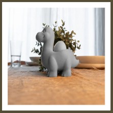 Northcity 3D Baskı Dinozor Yumurtalık - Sevimli Eggosaurus Yumurta Tutucu-Gri Bx