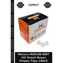 Carlburn Delux Serisi Mozuru MZR100-WHT Ittf Onaylı Beyaz Pinpon Topu 100LÜ Eğlence Spor Malzemesi Hobi